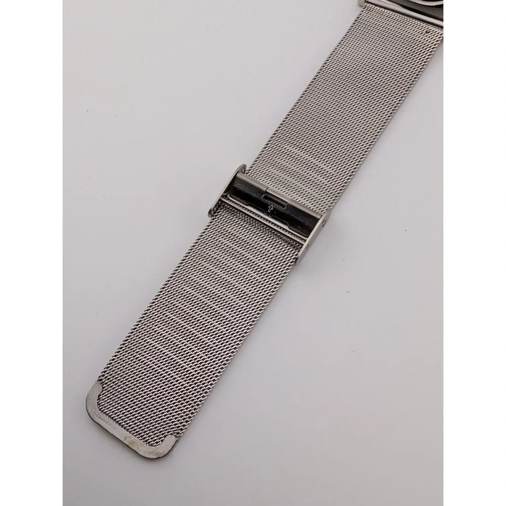 Tahari Watch Men 45mm Case Blue Dial‎ Mesh Metal Adjustable Band- New Battery